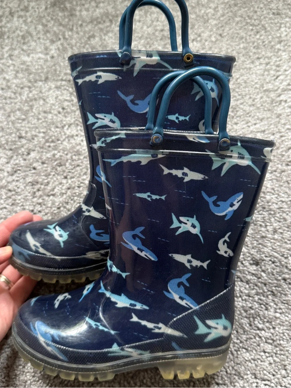 Toddler Shark Print Rain Boots